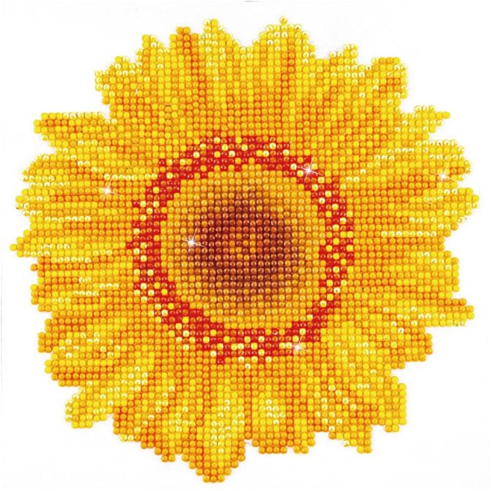 Diamond Dotz- timanttimaalaus, Auringonkukka, koko 20x20 cm, 1 pkk/ 1 pkt