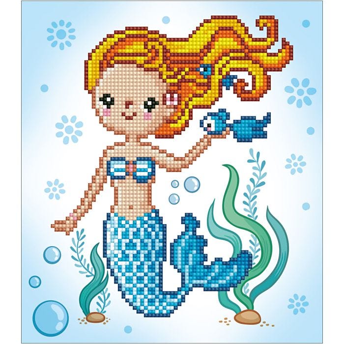 Diamond Dotz- timanttimaalaus, Merenneito, koko 20x20 cm, 1 pkk/ 1 pkt