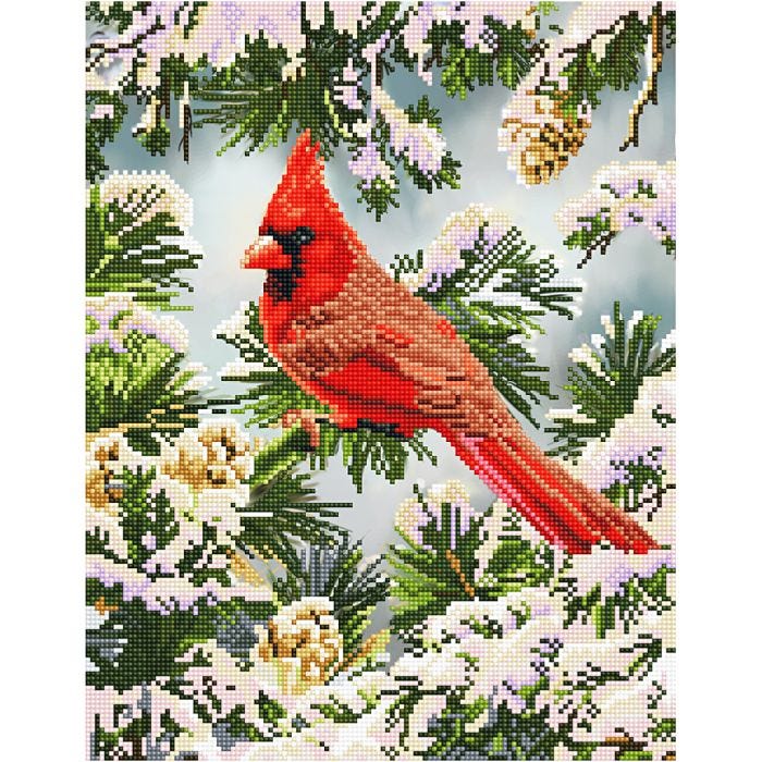 Diamond Dotz- timanttimaalaus, Kardinaali, koko 35,5x45,7 cm, 1 pkk/ 1 pkt