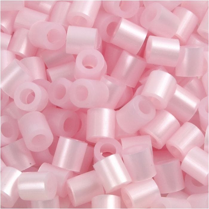 Nabbi- putkihelmet, koko 5x5 mm, aukon koko 2,5 mm, medium, helmiäisrosa (32259), 6000 kpl/ 1 pkt