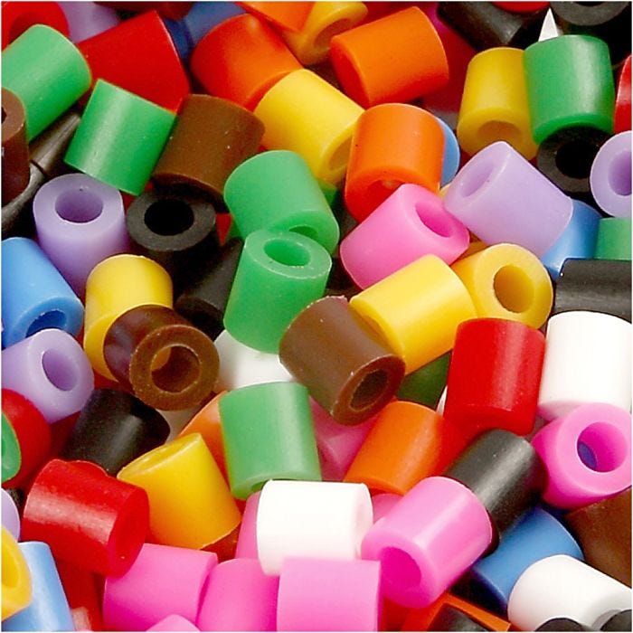 Nabbi- putkihelmet, koko 5x5 mm, aukon koko 2,5 mm, medium, perusvärilajitelma, 6000 laj/ 1 pkt