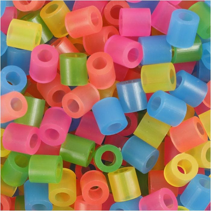 Nabbi- putkihelmet, koko 5x5 mm, aukon koko 2,5 mm, medium, neonvärit, 1100 laj/ 1 pkt