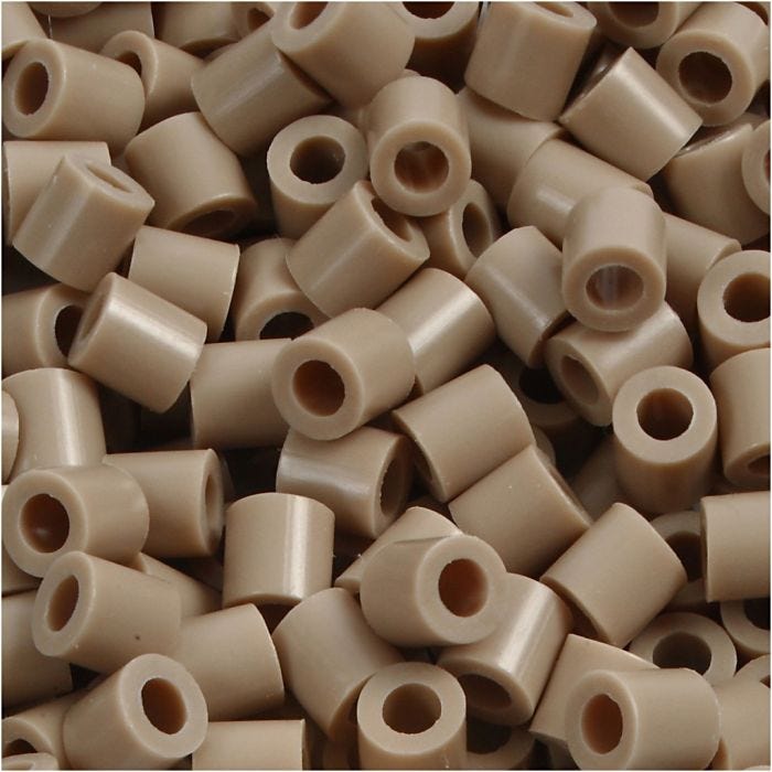 PhotoPearls- helmet, koko 5x5 mm, aukon koko 2,5 mm, medium, beige (6), 1100 kpl/ 1 pkt