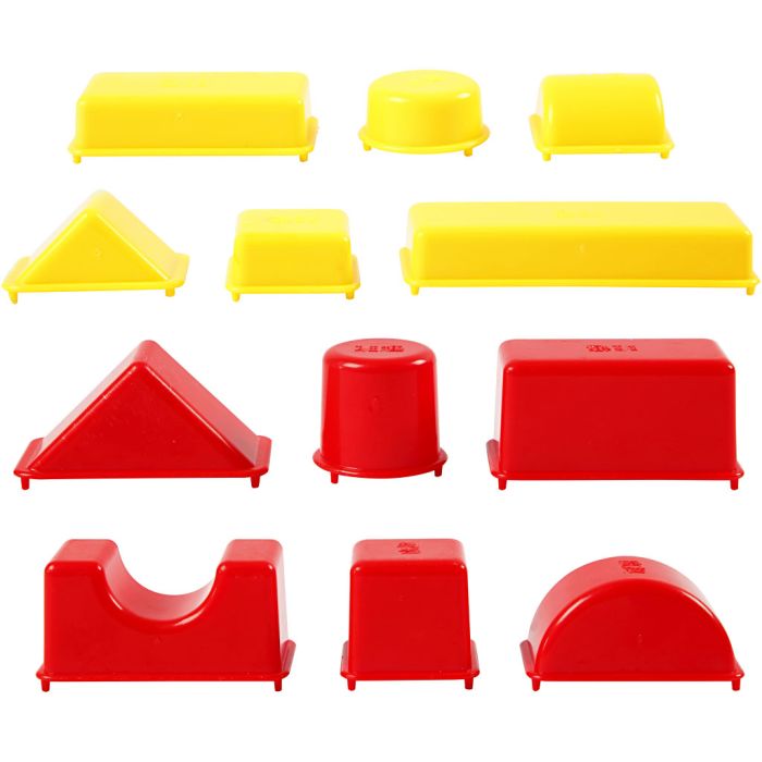Hiekkamuotit, geometriset, koko 3,5-9,5 cm, 12 kpl/ 1 pkt