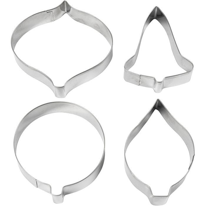 Metallimuotit, kello, koriste, pisara, prisma, Kork. 8 cm, 4 kpl/ 1 pkt