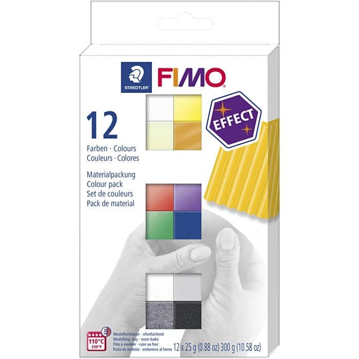 FIMO® Effect, värilajitelma, 12x25 g/ 1 pkt