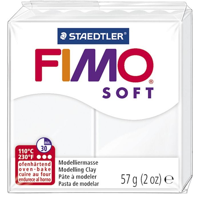 FIMO® Soft- muovailumassa, valkoinen, 57 g/ 1 pkt