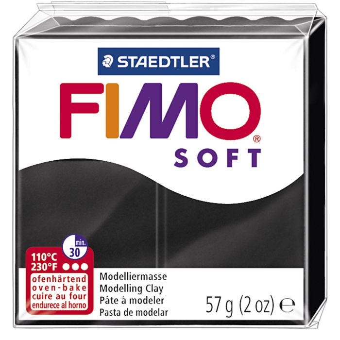 FIMO® Soft- muovailumassa, musta, 57 g/ 1 pkt
