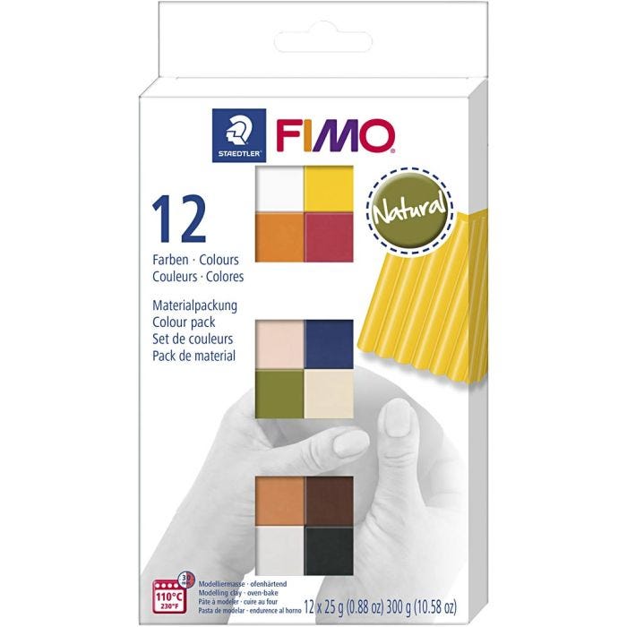 FIMO® Soft- muovailumassa, murretut värit, 12x25 g/ 1 pkt