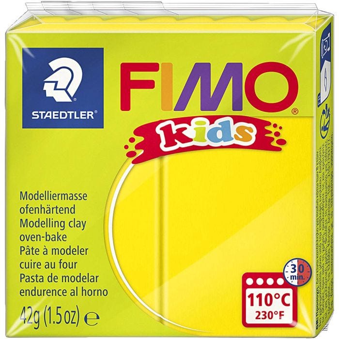 FIMO® Kids Clay , keltainen, 42g/ 1 pkt