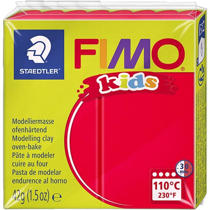 FIMO® Kids Clay , punainen, 42 g/ 1 pkt