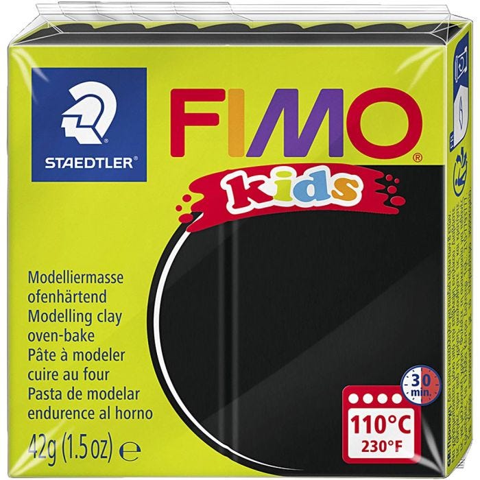 FIMO® Kids Clay , musta, 42 g/ 1 pkt