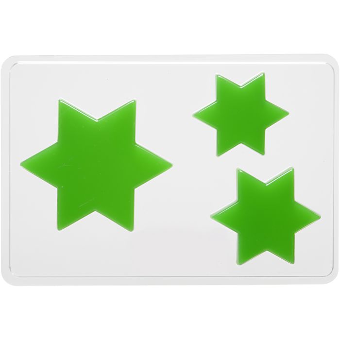 Valumuotit, tähti, Kork. 6+8+10 cm, S: 9 mm, koko 14,9x22 cm, 1 kpl