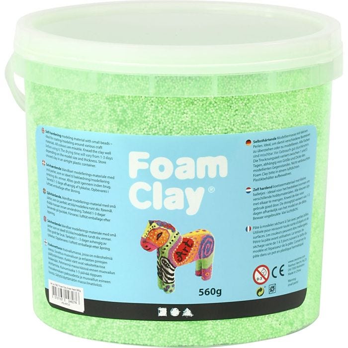 Foam Clay® Helmimassa, neonvihreä, 560g/ 1 prk
