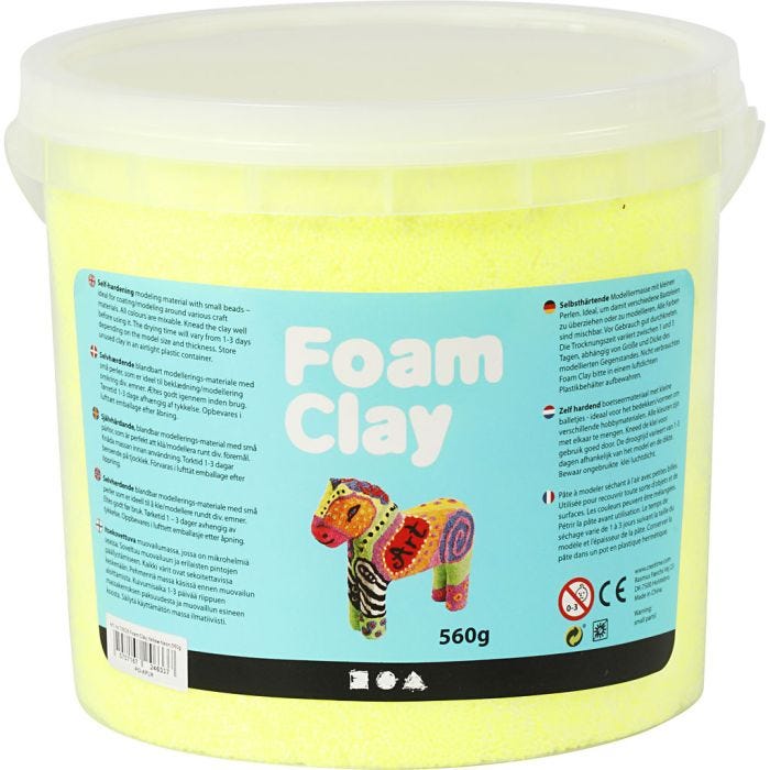 Foam Clay® Helmimassa, neonkeltainen, 560 g/ 1 prk