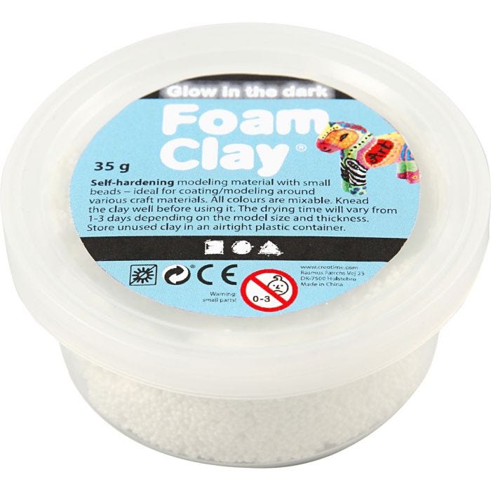 Foam Clay® Helmimassa, hohtaa pimeässä, 35 g/ 1 tb