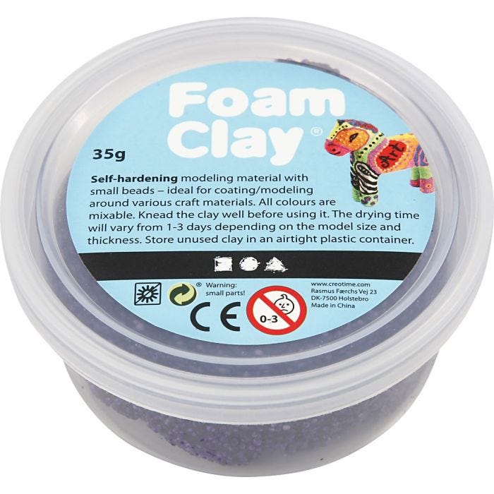 Foam Clay® Helmimassa, violetti, 35 g/ 1 tb