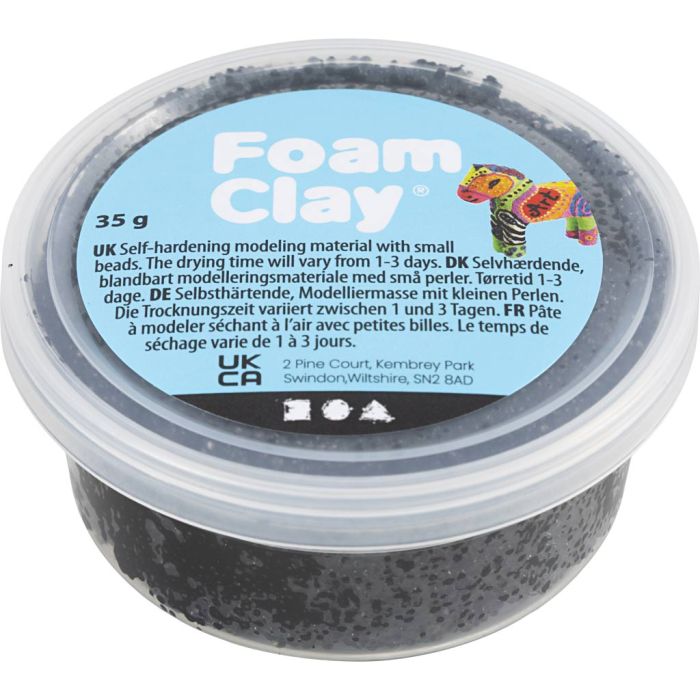 Foam Clay® Helmimassa, musta, 35 g/ 1 tb