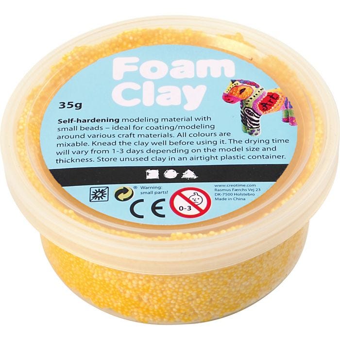 Foam Clay® Helmimassa, keltainen, 35g/ 1 tb