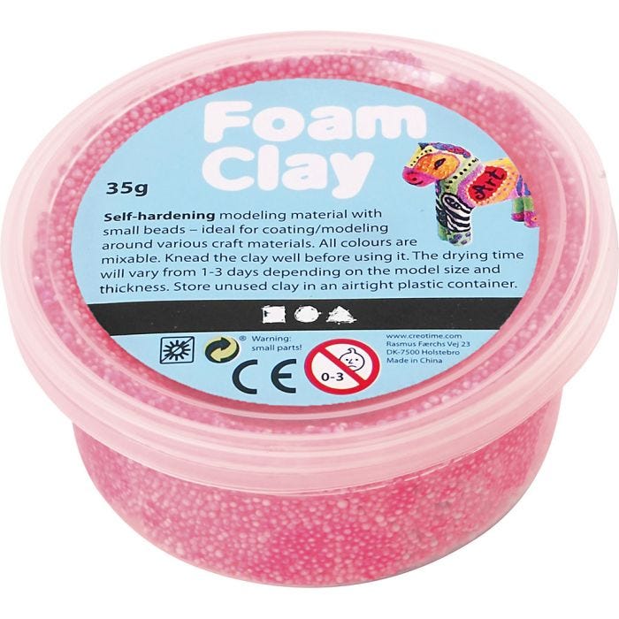 Foam Clay® Helmimassa, neonpinkki, 35 g/ 1 tb
