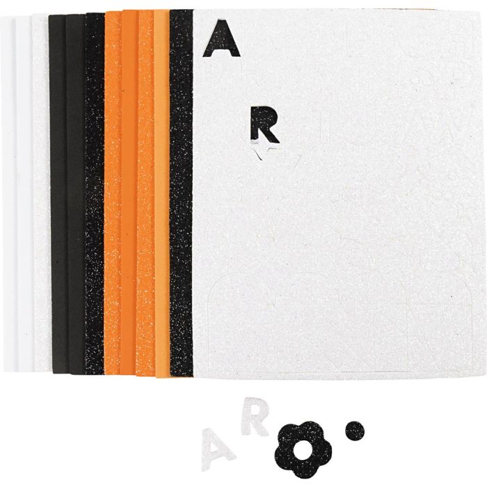 Softisarkki, koko 14x25 cm, paksuus 2 mm, halloweenvärit, 12 ark/ 1 pkt