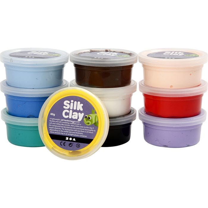 Silk Clay®, Basic 1, värilajitelma, 10x40 g/ 1 pkt