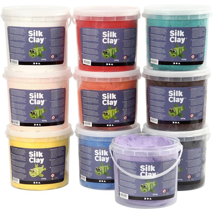 Silk Clay®, värilajitelma, 10x650 g/ 1 pkt