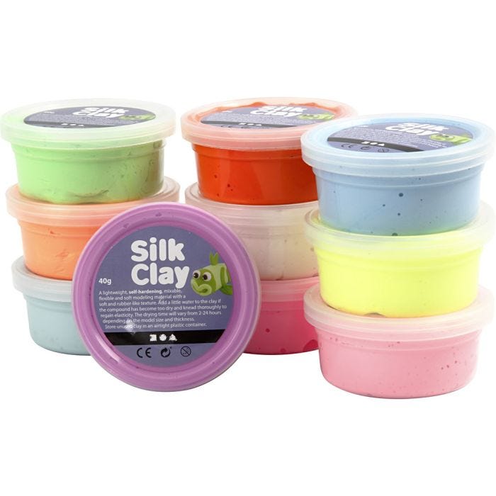 Silk Clay®, Basic 2, värilajitelma, 10x40 g/ 1 pkt