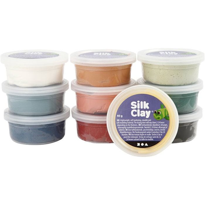 Silk Clay®, murretut värit, 10x40 g/ 1 pkt