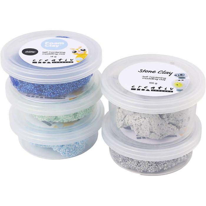 Stone Clay Mix, vihreä/sinisävyt, 1 pkk/ 1 pkt