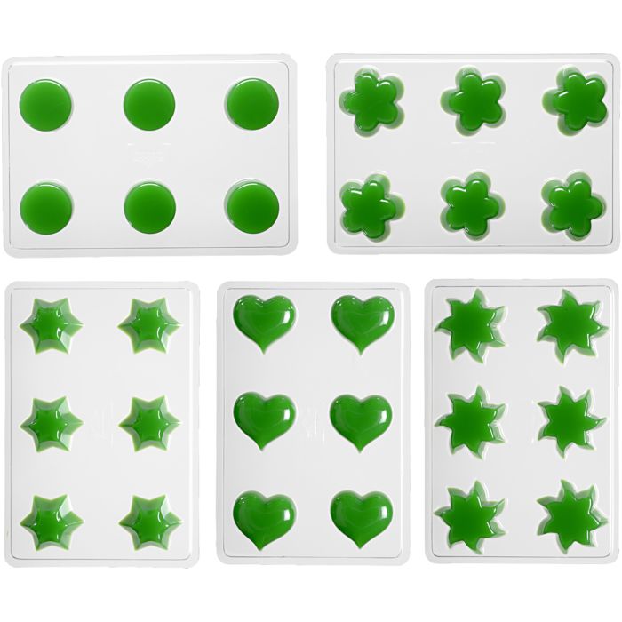 Kynttilämuotti, kukka, sydän, aurinko, tähti, pyöreä, 1 set