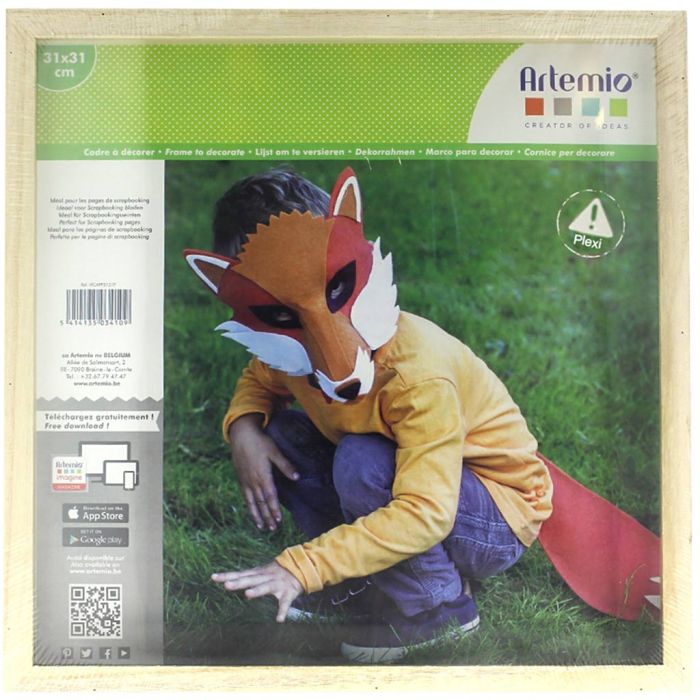 Puinen valokuvakehys, osissa, koko 31x31 cm, 1 kpl