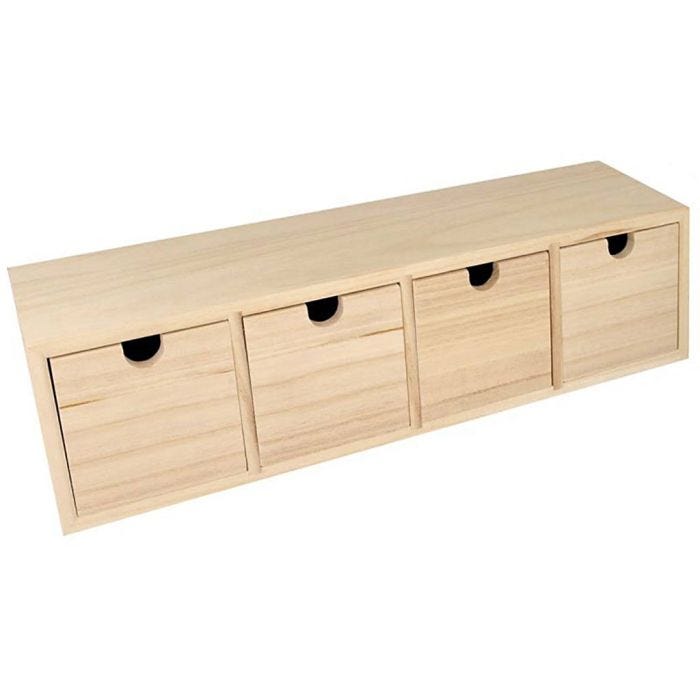 Säilytyslaatikko raakapuulaatikoilla, 44x10x12 cm, 1 kpl