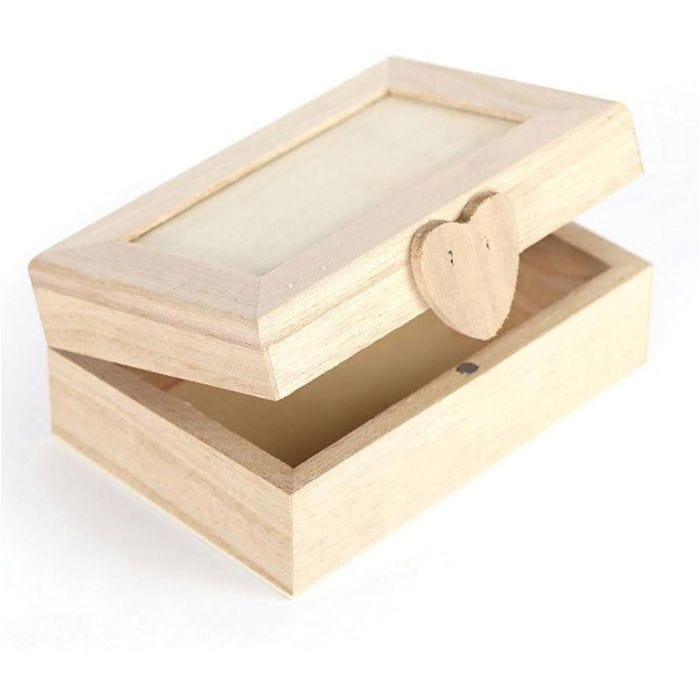 Puinen laatikko koristeluun, 11,5x8x5 cm, 1 kpl