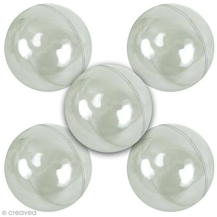 Elintarviketurvallinen läpinäkyvä muovipallo, koko 7 cm, 5 kpl/ 1 pkt