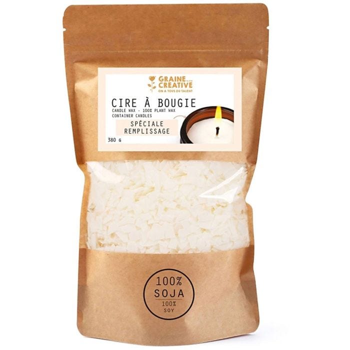 Vegaaninen soijavaha kynttilöiden täyttämiseen, 380 g/ 1 pkt