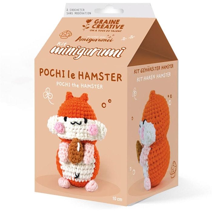 Amigurumi-virkkaussetti, Pochi the Hamster, 1 pkk/ 1 pkt
