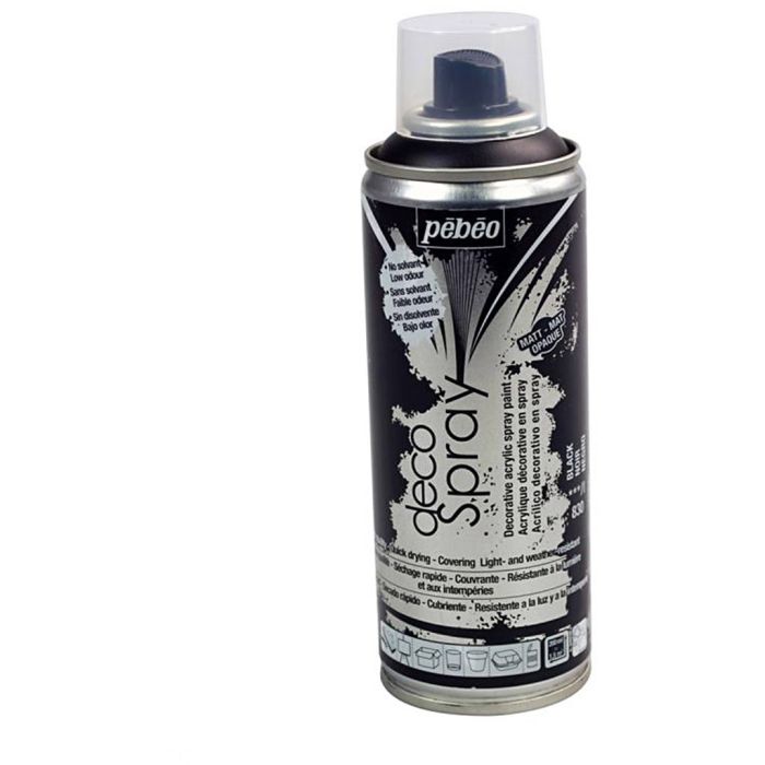 DecoSpray-spraymaali, matta, musta, 200 ml/ 1 tb