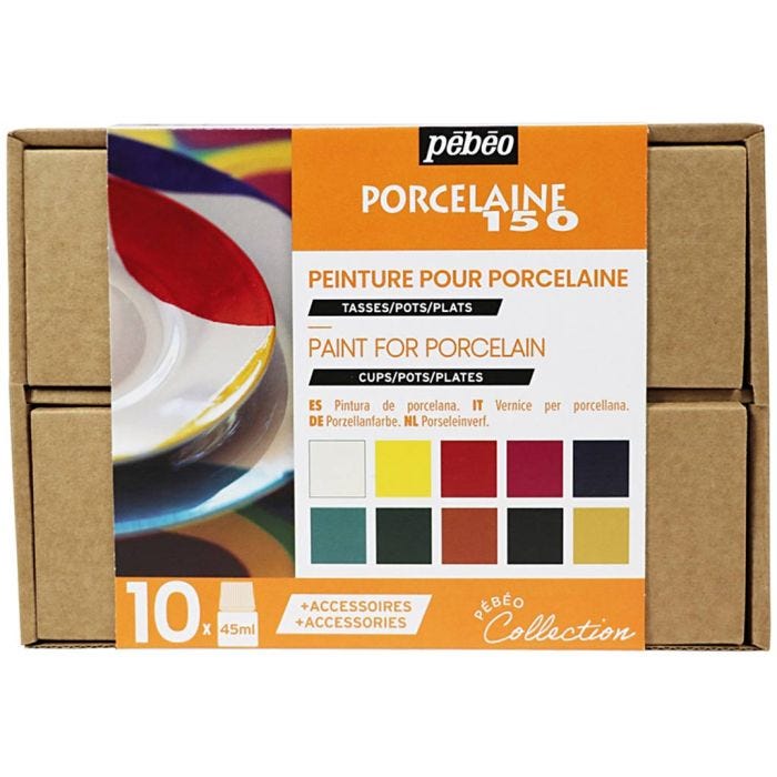 Pébéo Collection -pakkaus, Posliinimaalaus, värilajitelma, 1 pkk/ 1 pkt