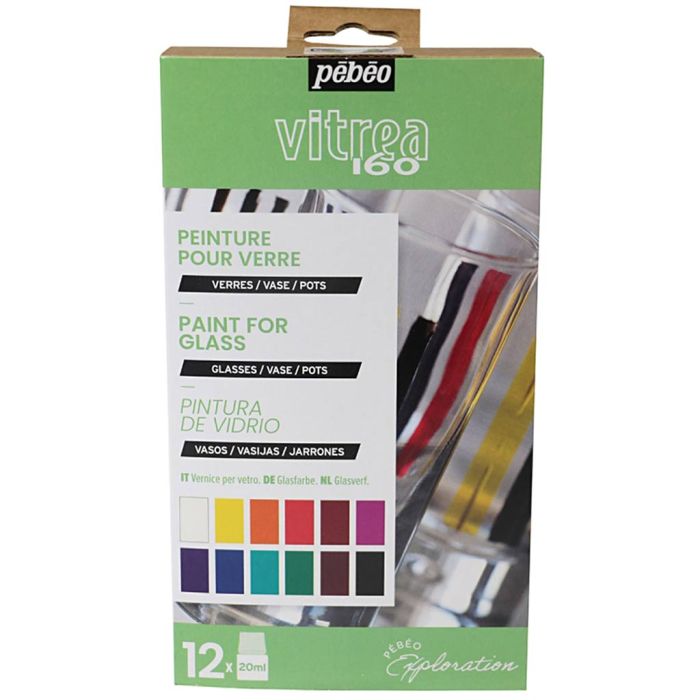 Tutustumispakkaus, Lasimaalaus, värilajitelma, 12x20 ml/ 1 pkt