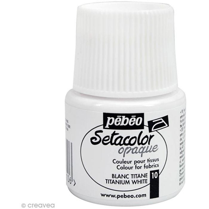 Pébéo Setacolor -tekstiilimaali, valkoinen, 45 ml/ 1 pll