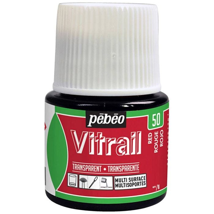 Läpikuultava lasimaali, punainen, 45 ml/ 1 pll
