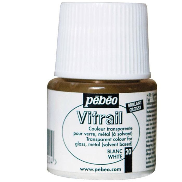 Läpikuultava lasimaali, valkoinen, 45 ml/ 1 pll