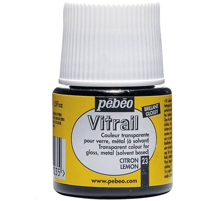 Läpikuultava lasimaali, sitruunankelt, 45 ml/ 1 pll