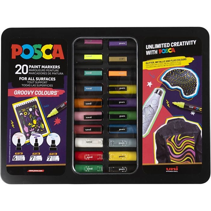 Posca-setti, groovy colours, 20 kpl/ 1 pkt
