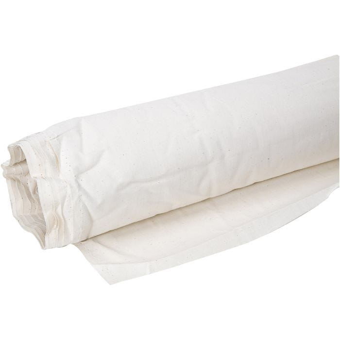 Puuvillakangas, Lev: 150 cm, 105 g, luonnonrusk., 25 m/ 1 pkt