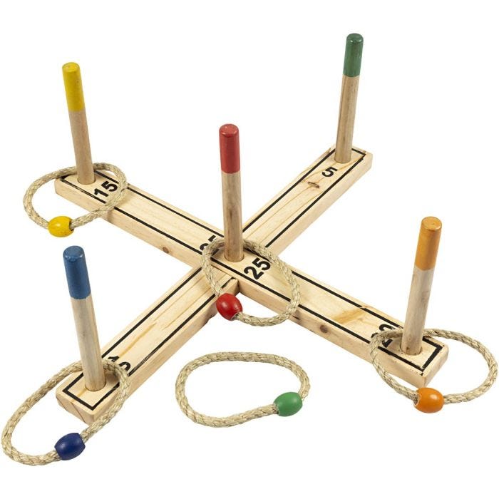 Puinen rengaspeli, 56x56 cm, 1 set