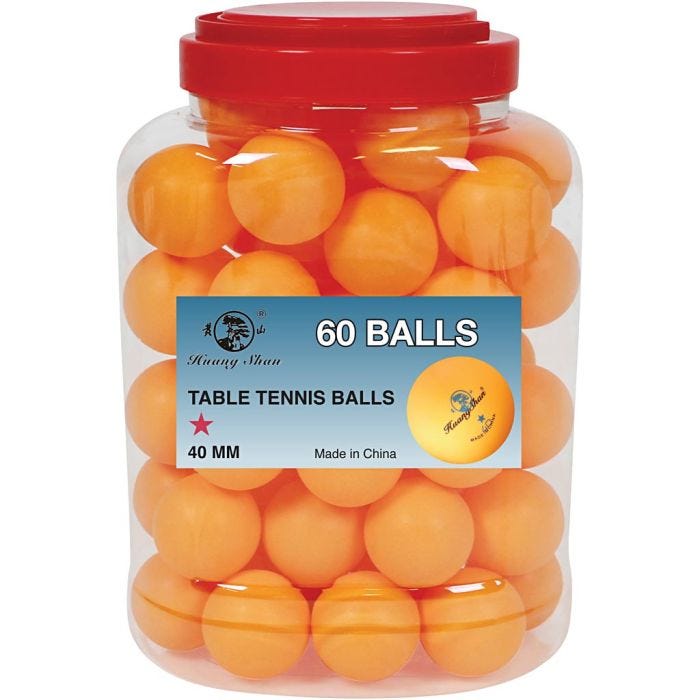 Pingispallot, 6kpl-pakkaus, halk. 40 mm, oranssi, 60 kpl/ 1 pkt