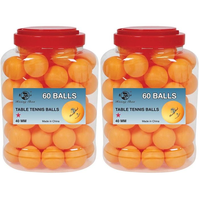 Pingispallot, 6kpl-pakkaus, halk. 40 mm, oranssi, 120 kpl/ 1 pkt