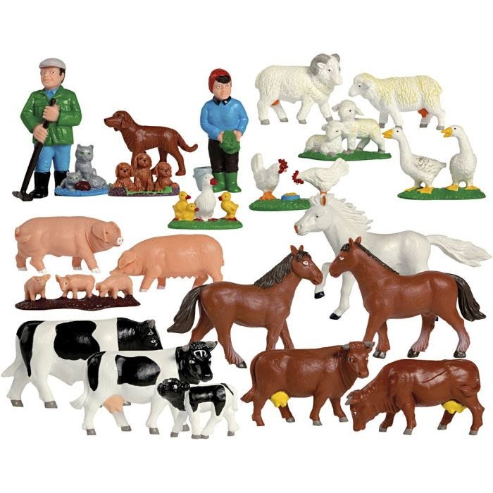 KREA Maatilan Eläin, koko 2-7 cm, 22 kpl/ 1 pkt